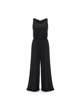 LOFT Beach Womens Black Jumpsuit Wide-Leg Sleeveless Casual Lightweight Sz XS